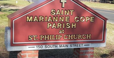 New Road Sign at St. Philip Church in East Windsor