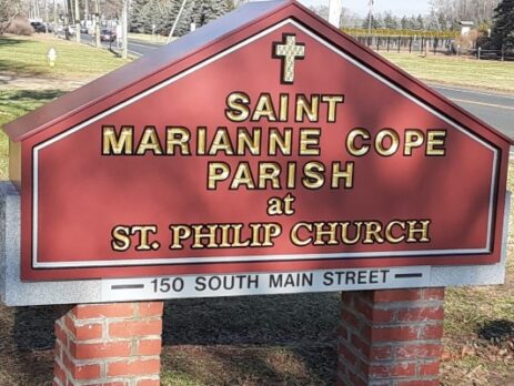 New Road Sign at St. Philip Church in East Windsor