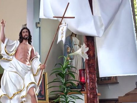 Photo of Jesus Relic Statue from 2023 at St. Catherine Church